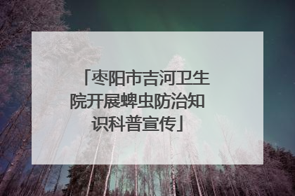 枣阳市吉河卫生院开展蜱虫防治知识科普宣传