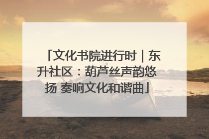 文化书院进行时｜东升社区：葫芦丝声韵悠扬 奏响文化和谐曲