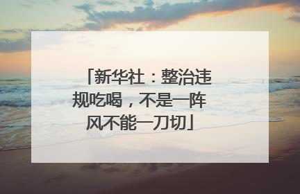 新华社：整治违规吃喝，不是一阵风不能一刀切