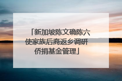 新加坡陈文确陈六使家族后裔返乡调研侨捐基金管理