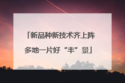 新品种新技术齐上阵 多地一片好“丰”景