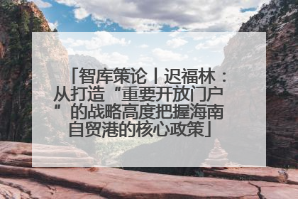 智库策论丨迟福林：从打造“重要开放门户”的战略高度把握海南自贸港的核心政策
