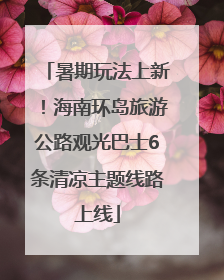 暑期玩法上新！海南环岛旅游公路观光巴士6条清凉主题线路上线