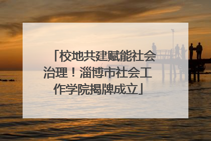 校地共建赋能社会治理！淄博市社会工作学院揭牌成立