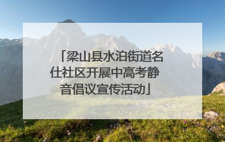 梁山县水泊街道名仕社区开展中高考静音倡议宣传活动