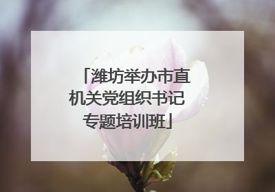 潍坊举办市直机关党组织书记专题培训班