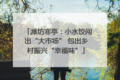 潍坊寒亭：小水饺闯出“大市场” 包出乡村振兴“幸福味”