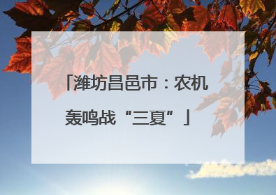 潍坊昌邑市：农机轰鸣战“三夏”