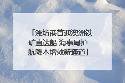 潍坊港首迎澳洲铁矿直达船 海事局护航降本增效新通道