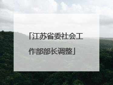 江苏省委社会工作部部长调整