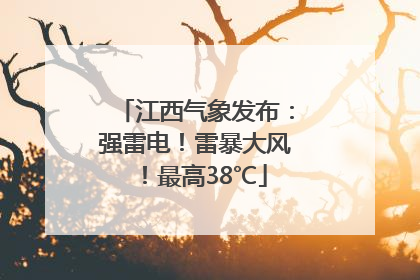 江西气象发布：强雷电！雷暴大风！最高38℃