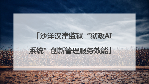 沙洋汉津监狱“狱政AI系统”创新管理服务效能