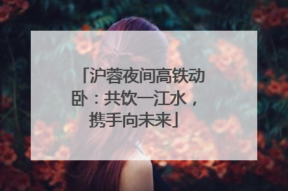 沪蓉夜间高铁动卧：共饮一江水，携手向未来