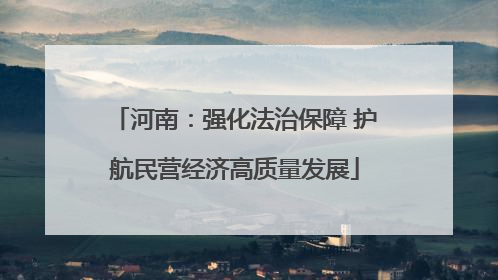 河南：强化法治保障 护航民营经济高质量发展
