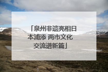 泉州非遗亮相日本浦添 两市文化交流谱新篇