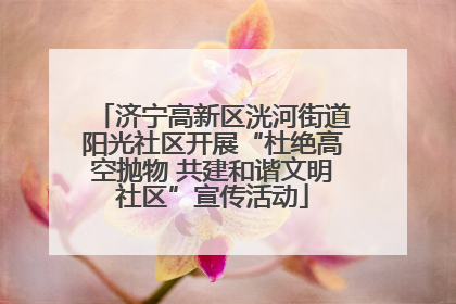 济宁高新区洸河街道阳光社区开展“杜绝高空抛物 共建和谐文明社区”宣传活动