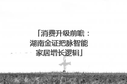 消费升级前瞻：湖南金证把脉智能家居增长逻辑