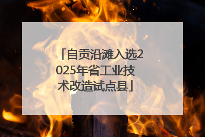 自贡沿滩入选2025年省工业技术改造试点县