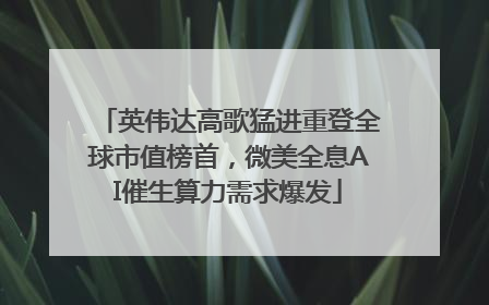 英伟达高歌猛进重登全球市值榜首，微美全息AI催生算力需求爆发