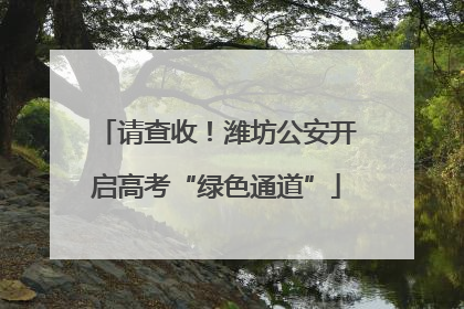 请查收！潍坊公安开启高考“绿色通道”
