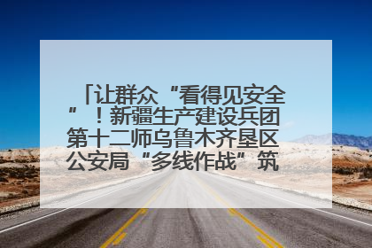 让群众“看得见安全”！新疆生产建设兵团第十二师乌鲁木齐垦区公安局“多线作战”筑牢辖区安全防线