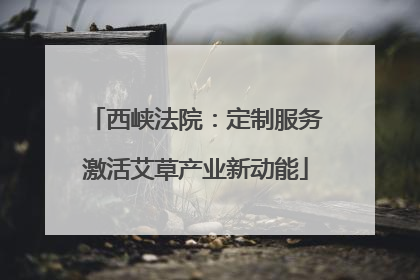西峡法院：定制服务激活艾草产业新动能