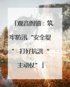 观音阁镇：筑牢防汛“安全堤” 打好抗洪“主动仗”