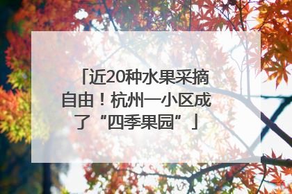 近20种水果采摘自由！杭州一小区成了“四季果园”
