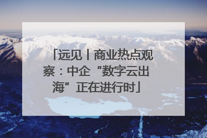 远见丨商业热点观察：中企“数字云出海”正在进行时