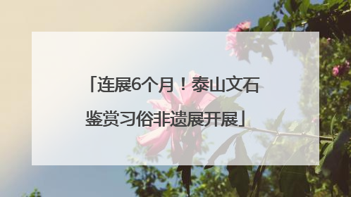 连展6个月！泰山文石鉴赏习俗非遗展开展