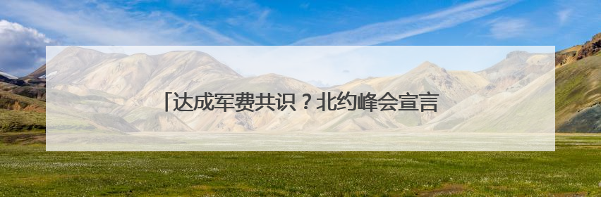达成军费共识？北约峰会宣言揭示美欧之间“貌合神离”