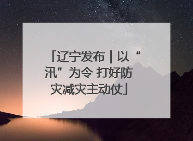 辽宁发布｜以“汛”为令 打好防灾减灾主动仗