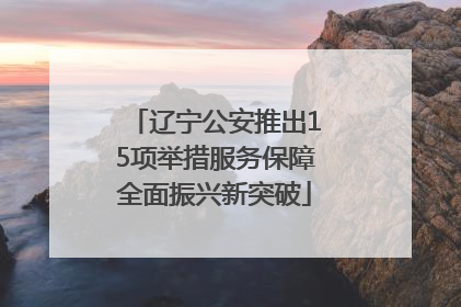 辽宁公安推出15项举措服务保障全面振兴新突破