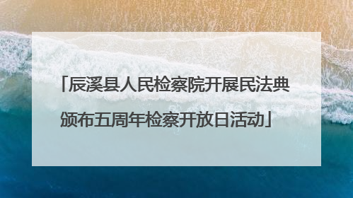 辰溪县人民检察院开展民法典颁布五周年检察开放日活动