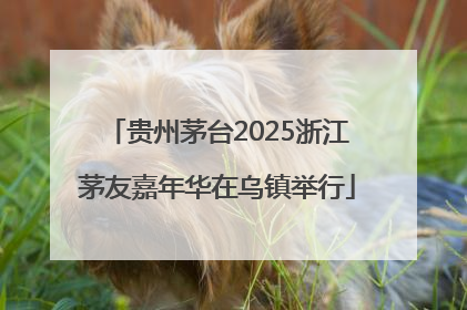 贵州茅台2025浙江茅友嘉年华在乌镇举行