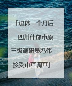 退休一个月后，四川什邡市原三级调研员冯伟接受审查调查