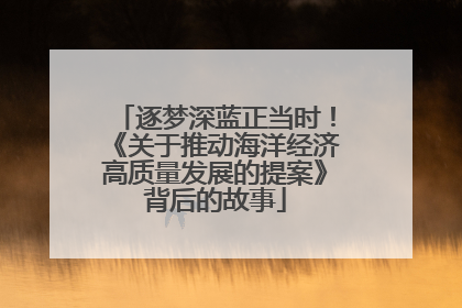 逐梦深蓝正当时！《关于推动海洋经济高质量发展的提案》背后的故事