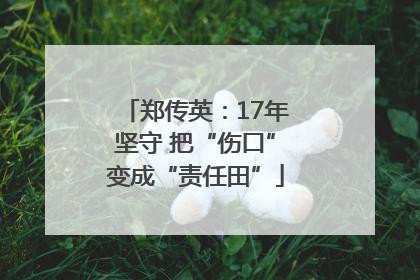 郑传英：17年坚守 把“伤口”变成“责任田”
