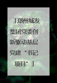 郑州城发集团党委创新驱动基层党建“书记项目”