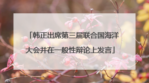 韩正出席第三届联合国海洋大会并在一般性辩论上发言