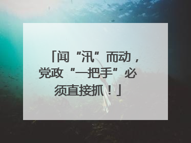 闻“汛”而动，党政“一把手”必须直接抓！