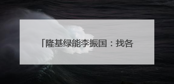 隆基绿能李振国：找各个环节有本事的人一起，构建健康的BC生态圈