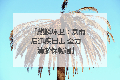 麒麟环卫：暴雨后迅疾出击 全力清淤保畅通
