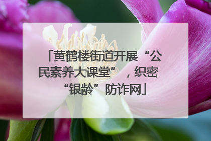黄鹤楼街道开展“公民素养大课堂”，织密“银龄”防诈网