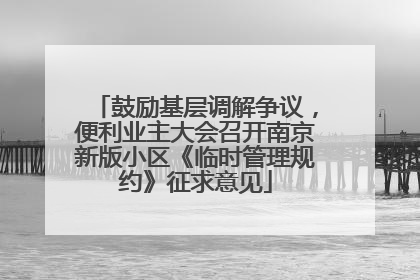 鼓励基层调解争议，便利业主大会召开南京新版小区《临时管理规约》征求意见