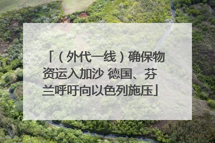 （外代一线）确保物资运入加沙 德国、芬兰呼吁向以色列施压
