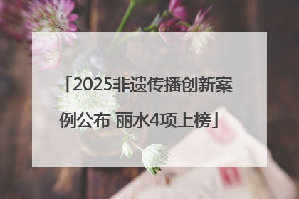 2025非遗传播创新案例公布 丽水4项上榜