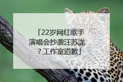 22岁网红歌手演唱会抄袭汪苏泷？工作室道歉