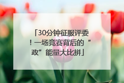 30分钟征服评委！一场竞赛背后的“政”能量大比拼