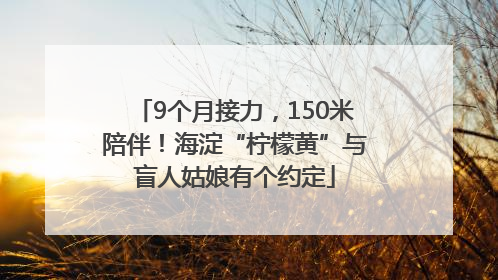 9个月接力，150米陪伴！海淀“柠檬黄”与盲人姑娘有个约定